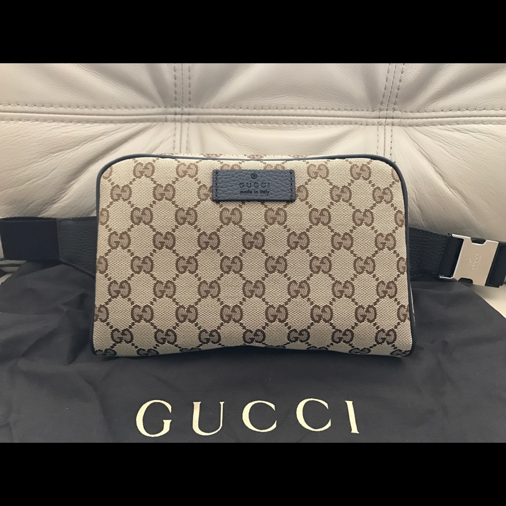 Gucci GG Canvas Zip Top Belt Bag Style 449174